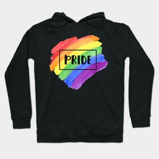 Watercolor LGBT Pride Rainbow Paint Typographic Hoodie